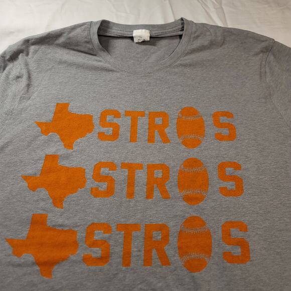 Houston Astros Casual Graphic Baseball T Shirt Mens Size Large L Gray - Picture 1 of 9